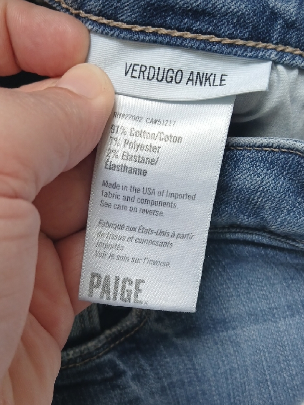 PAIGE VERDUGO ANKLE Medium Wash Skinny Jeans Size 28 - Picture 15 of 16